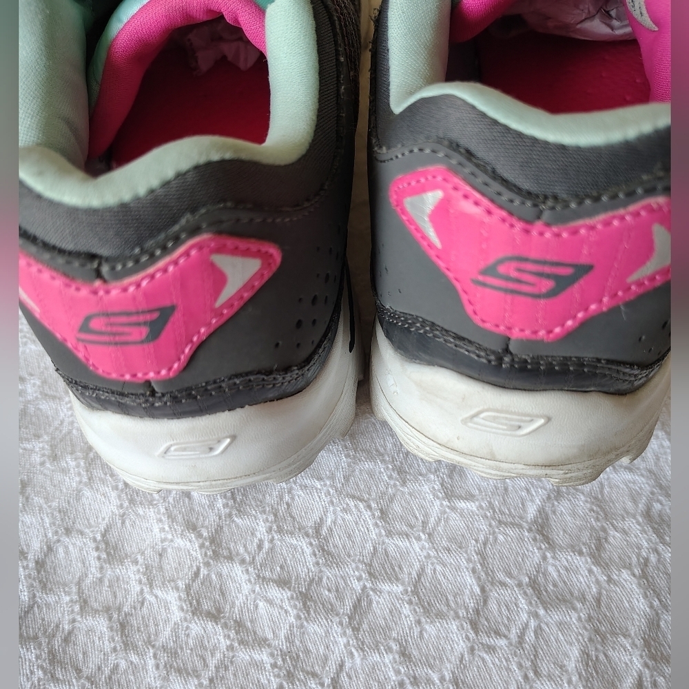 Skechers Go Wallk 2 Flash Women's Gray and Pink Athletic Shoes Size 11 - Picture 5 of 10